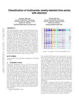 Classification of multivariate weakly-labelled time-series with
  attention