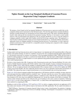 Tighter Bounds on the Log Marginal Likelihood of Gaussian Process
  Regression Using Conjugate Gradients