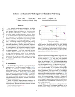 Instance Localization for Self-supervised Detection Pretraining