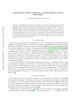 Topological Deep Learning: Classification Neural Networks