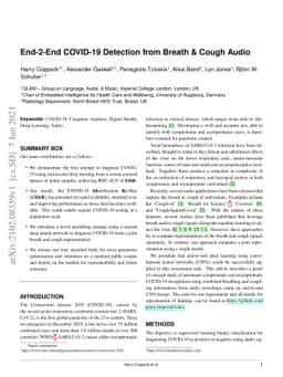 End-2-End COVID-19 Detection from Breath & Cough Audio