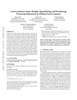 Conversations Gone Alright: Quantifying and Predicting Prosocial
  Outcomes in Online Conversations