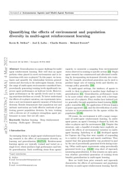 Quantifying the effects of environment and population diversity in
  multi-agent reinforcement learning