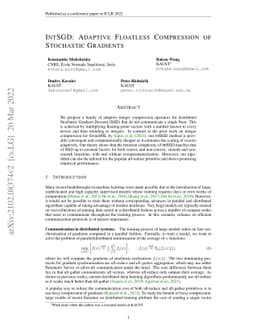 IntSGD: Adaptive Floatless Compression of Stochastic Gradients
