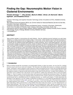 Finding the Gap: Neuromorphic Motion Vision in Cluttered Environments