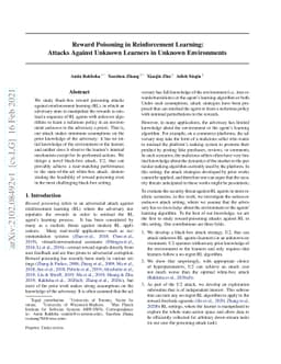Reward Poisoning in Reinforcement Learning: Attacks Against Unknown
  Learners in Unknown Environments