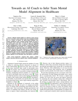 Towards an AI Coach to Infer Team Mental Model Alignment in Healthcare
