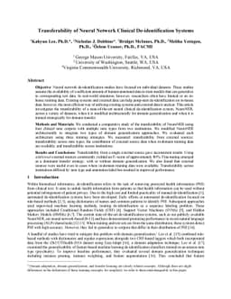 Transferability of Neural Network Clinical De-identification Systems