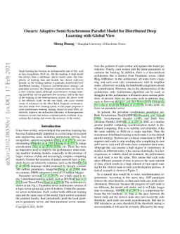 Oscars: Adaptive Semi-Synchronous Parallel Model for Distributed Deep
  Learning with Global View