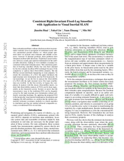 Consistent Right-Invariant Fixed-Lag Smoother with Application to Visual
  Inertial SLAM