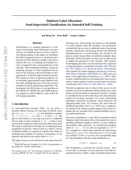 Sinkhorn Label Allocation: Semi-Supervised Classification via Annealed
  Self-Training