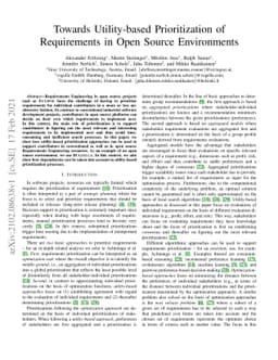 Towards Utility-based Prioritization of Requirements in Open Source
  Environments
