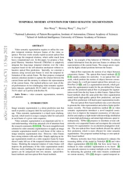 Temporal Memory Attention for Video Semantic Segmentation