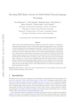 Decoding EEG Brain Activity for Multi-Modal Natural Language Processing
