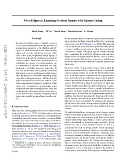 Switch Spaces: Learning Product Spaces with Sparse Gating