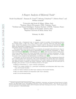 A Regret Analysis of Bilateral Trade
