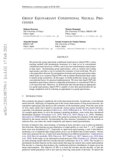 Group Equivariant Conditional Neural Processes