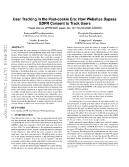 User Tracking in the Post-cookie Era: How Websites Bypass GDPR Consent
  to Track Users