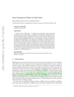 Deep Learning for Market by Order Data