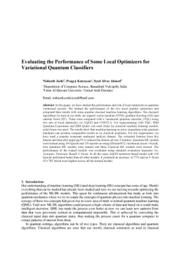 Evaluating the Performance of Some Local Optimizers for Variational
  Quantum Classifiers