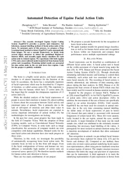 Automated Detection of Equine Facial Action Units