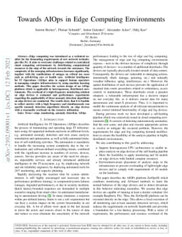 Towards AIOps in Edge Computing Environments