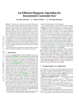 An Efficient Diagnosis Algorithm for Inconsistent Constraint Sets