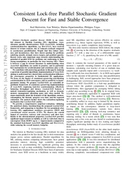 Consistent Lock-free Parallel Stochastic Gradient Descent for Fast and
  Stable Convergence