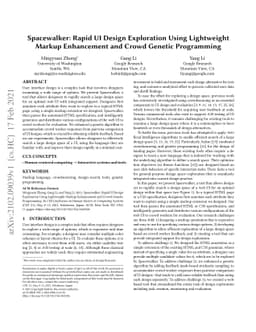 Spacewalker: Rapid UI Design Exploration Using Lightweight Markup
  Enhancement and Crowd Genetic Programming