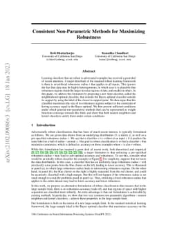 Consistent Non-Parametric Methods for Maximizing Robustness