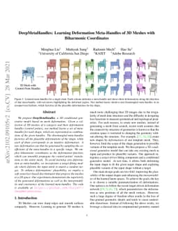 DeepMetaHandles: Learning Deformation Meta-Handles of 3D Meshes with
  Biharmonic Coordinates
