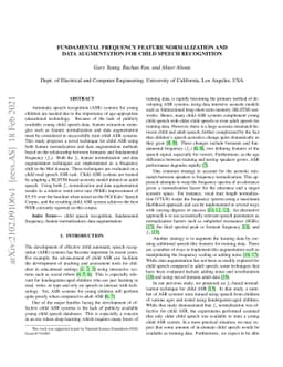 Fundamental Frequency Feature Normalization and Data Augmentation for
  Child Speech Recognition