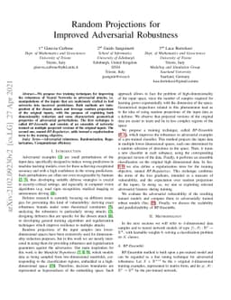 Random Projections for Improved Adversarial Robustness