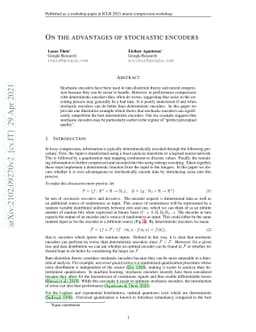 On the advantages of stochastic encoders
