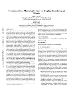 Truncation-Free Matching System for Display Advertising at Alibaba