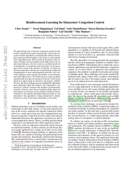 Reinforcement Learning for Datacenter Congestion Control
