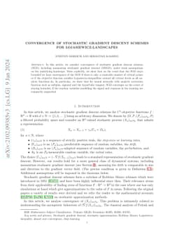 Convergence of stochastic gradient descent schemes for
  Lojasiewicz-landscapes