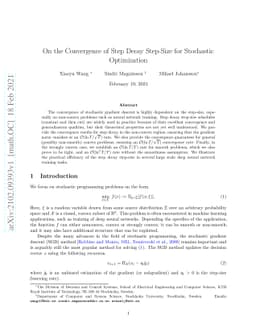 On the Convergence of Step Decay Step-Size for Stochastic Optimization