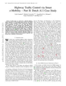 Highway Traffic Control via Smart e-Mobility -- Part II: Dutch A13 Case
  Study