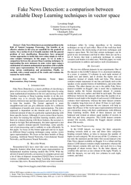 Fake News Detection: a comparison between available Deep Learning
  techniques in vector space