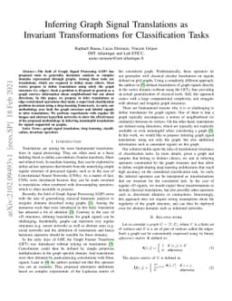 Inferring Graph Signal Translations as Invariant Transformations for
  Classification Tasks