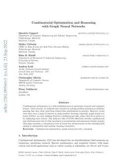 Combinatorial optimization and reasoning with graph neural networks