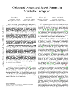 Obfuscated Access and Search Patterns in Searchable Encryption