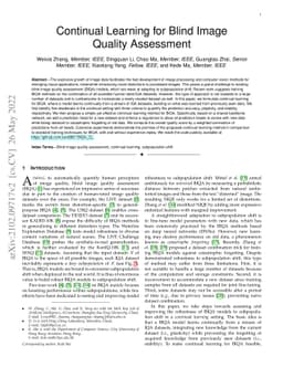 Continual Learning for Blind Image Quality Assessment