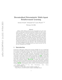 Decentralized Deterministic Multi-Agent Reinforcement Learning