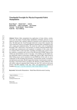 VisuoSpatial Foresight for Physical Sequential Fabric Manipulation