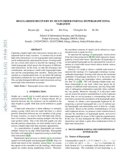 Regularized Recovery by Multi-order Partial Hypergraph Total Variation