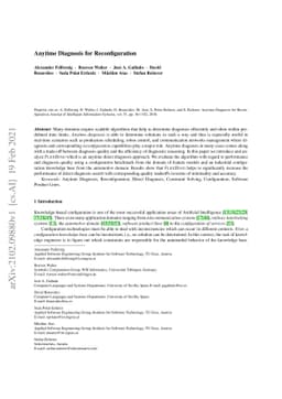 Anytime Diagnosis for Reconfiguration