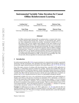 Instrumental Variable Value Iteration for Causal Offline Reinforcement
  Learning