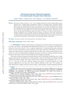 Discriminant Dynamic Mode Decomposition for Labeled Spatio-Temporal Data
  Collections